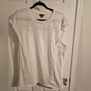 Torrid White Eyelet Short Sleeve Top